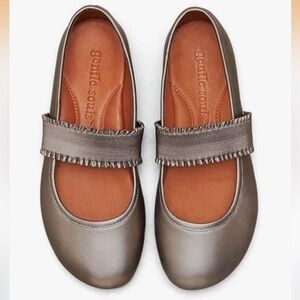 Gentle Souls Metallic Mary Jane Flats